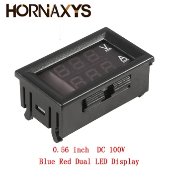 0.56 inch Digital Mini Voltmetru Ampermetru DC 100V 10A Panel Amp Volt Tensiune Curent Metru Tester Albastru Rosu Dual LED Display