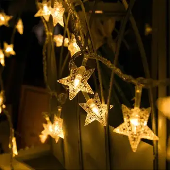 1,5 M de gradina LED Lumini în formă de Stea Cortina Șir de Iluminat Moale în Interior, în aer liber, Artizanat, Decoratiuni ghirlanda Lampa De Crăciun