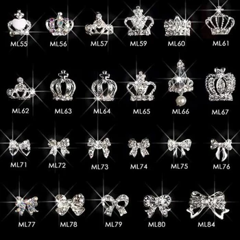 10buc Metal de Unghii 3D Aliaj Strasuri Strălucitoare Coroană/Arc de Design Pietre de Diamant de Unghii Crystal Farmece de Unghii de Artă de Unghii Farmece 1#3