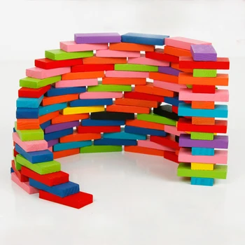 120 Stks/set Kinderen Kleur Sorteren Regenboog Houten Domino Blokken Kituri de Domino Jocuri Educatief Speelgoed Voor Copil Cadou
