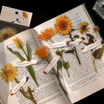 12pcs Transparent Dimensiune Mare COMPANIE de Epocă Flori de Plante Poezie Autocolante Album Autocolant Ambarcațiunile de Jurnalizare Scrapbooking Material