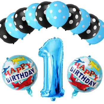13pcs Număr baloane folie 1 2ed 3-a zi de naștere globos avion coroana Decoratiuni de Partid Adult heliu, Baloane Copii, jucării pentru Copii Duș
