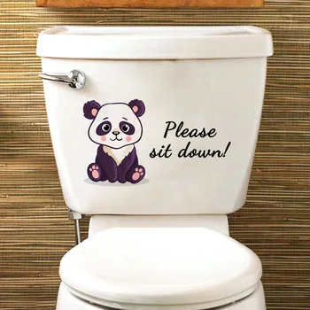 15*30 cm de Desene animate de Animale Panda engleză Sloganul Perete Autocolant Toaletă Autocolant Oomrestaurant Backwall Toaletă Decorative de Perete Autocolant