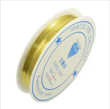 1Roll a Crescut de Aur Solid Colorfast Sârmă de Cupru pentru Bratara Colier DIY ștrasuri din Mărgele de Sârmă Bijuterii Cablu Șir pentru Ambarcațiunile de a Face Constatări