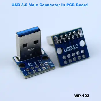 2/5/10buc USB3.0 9Pin În PCB Flex Test de Bord de Date Cablu de Încărcare Jack de Testare Bord 90 de Grade BAIE USB 3.0 conector de sex Masculin 9P 9 Pini