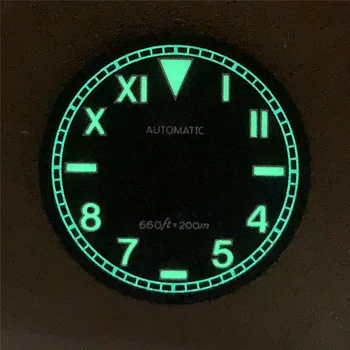28.5 mm Cadran de Ceas Ceas de mână cu Cadran w/ Verde Luminos pentru SKX007 NH35 Mișcare Ceas de Reparații Parte