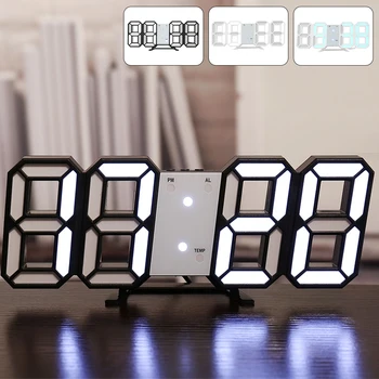 3D LED Ceas de Perete cu Design Modern Ceas de Masa Digital cu Alarmă Veioza Saat reloj de pared Ceas Pentru Acasă Decorare Camera de zi