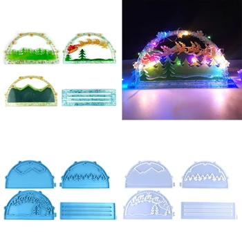 4buc de Craciun Sania trasa de Reni Desktop Ornament de Cristal Rășină Epoxidică Mucegai DIY Decoratiuni Acasă Mucegai Silicon