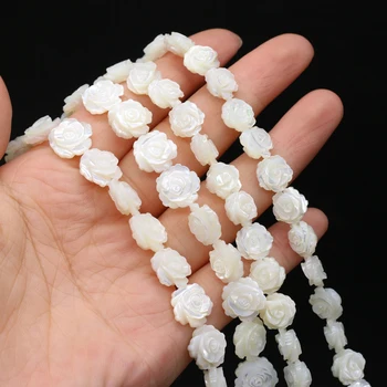 5 bucata Mama-de-perla coajă naturale de apă de mare trandafir alb vag margele pentru bijuterii DIY brățară colier accesorii