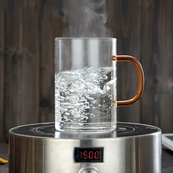 500ml Sticla Cana Ceai Infuzor Cana Mare de Sticlă Borosilicată Cana de Ceai cu Oțel Inoxidabil Infuser Biroul de Acasă Cana de Cafea Drinkware