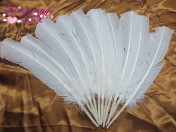50pcs/Lot 27-35cm naturale vopsite în ALB din pene de gâscă Quill pen/fan/aripi de înger accesorii ,carnaval decorativ pene #1