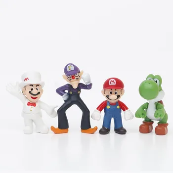 6/12Pcs Super Mario Bros PVC Acțiune Figura Jucarii Papusi Model Set Luigi, Yoshi Donkey Kong Ciuperci pentru copii cadouri