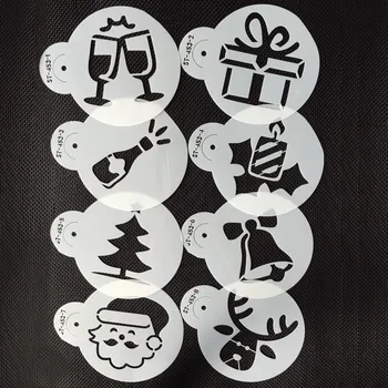 8pcs/o mulțime de Cadouri de Crăciun Clopote Cerb Design Cookie-uri Stencil Cafea șablon Șabloane Fondant Tort de Decorare Instrumente Bakeware