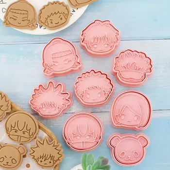 8Pcs/set Anime Jujutsu Kaisen Biscuit Mucegai Cookie-Cutter din Plastic produse de Patiserie, Cookie Timbru Mucegai de uz Casnic Instrumente de Bucatarie Accesorii