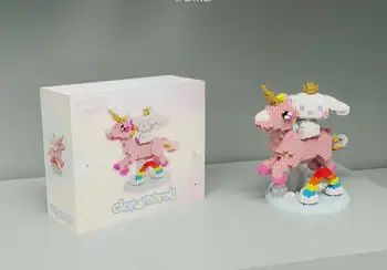 949pcs+ Kawaii Câine Micro Blocuri Curcubeu Unicorn 3D Model Asamblat Mini Cărămizi Figura Jucărie Pentru copii Cadouri