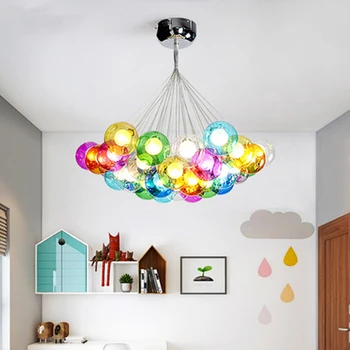 AC85-265V Colorate de Sticlă Clară Mingea Lumini Pandantiv G4 Balon de Săpun Candelabru pentru Home Deco Bar de Cafea Living Lampă de Agățat