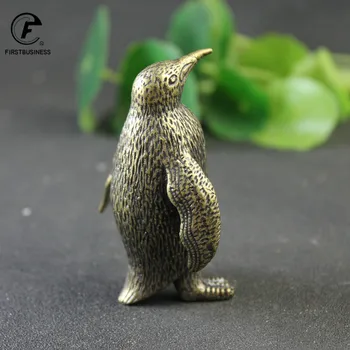 Alamă Solidă Grele Antarctica Pinguin Figurine Miniaturi Birou Ornament Ceai Animale De Companie Prespapier Epocă Animal Statuie Meserii