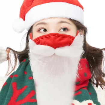 Alb Santa Mustață Rochie Fancy Costume Barba Cosplay Crăciun Sintetic Accesorii Decor