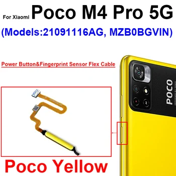 Amprenta Snesor Cablu Flex Pentru Xiaomi Poco M4 Pro M4Pro 5G Butonul de Alimentare de Imprimare Degetul Tasta Acasă Senzor Flex Panglică Repalcement