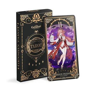 Anime Genshin Impact Yae Miko Carte de Tarot Cosplay Prop 22 de Înaltă definiție Set Complet de Cărți de Tarot Carte de Joc Tabla de Joc Divinație