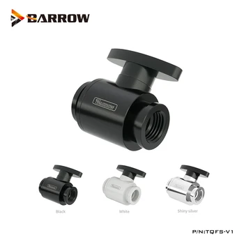 Barrow TQFS-V1 Negru/Argintiu/Alb G1/4 MINI Mâner Dublu Interne de Etanșare Ventil cu Bilă,Mâner din Plastic,Corp din Alama