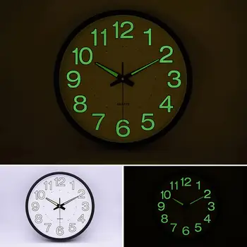 Biroul De Acasa Ceas De Perete Lampă Fluorescentă Ceas Mut Mecanice Ceas Cu Cuarț Ceas Nici Un Zgomot De Uz Casnic Smart Glow Ceas Agățat