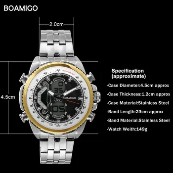 BOAMIGO Brand 2020 Nou Ceas Sport Barbati Militare Digital analog Cuarț Ceas Cronograf rezistent la apa Ceasuri relogio masculino