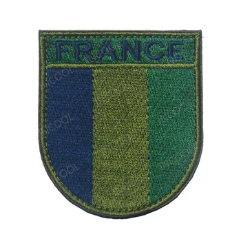 Broderie Patch-Uri Franța Pavilion Francez Scut Militar Tactic Patch-Uri Emblema Aplici Banderola Umăr Ecusoane Brodate