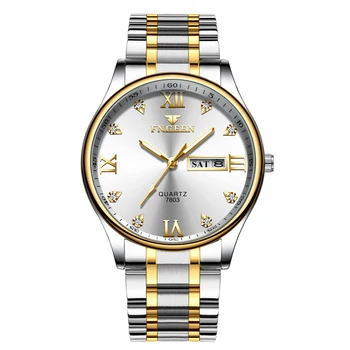 Bărbați Ceas FNGEEN Brand de Moda de Lux de Afaceri Cuarț Ceas Data de Afișare Săptămână uita-Te sex Masculin Ceas Reloj Hombre Ceas cu Diamante