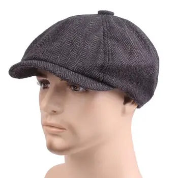 Bărbați Vintage Bereta Tweed Șepci Pălărie Vânzător De Ziare Pălării Pictor Pălărie Pălărie De Iarnă Plat Vânzare Fierbinte A Atins Bereta De Primăvară Bereta