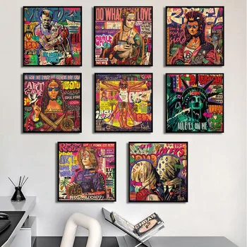 Celebrul Portret opera de Arta Pop Art Panza Pictura Bitcoin Postere și de Imprimare Arta de Perete Imagini Pentru Acasă Living Decorul Camerei Fara rama