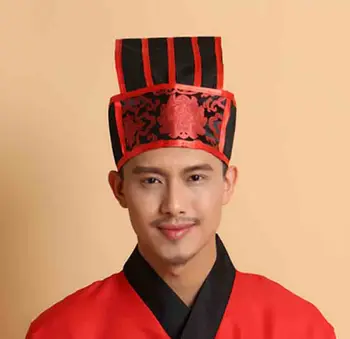 Chineză Tradițională Veche Pălărie Pentru Bărbați Hanfu Savant Pălărie Neagră Frizură Accesorii Vintage Confucianiste Prosop Cosplay Hat Pentru Barbati