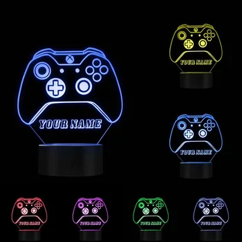 Controler de joc Lumina de Noapte Personalizate Gratuit Cusom Numele CONDUS Lampă de Noapte 7 Schimbare de Culoare Touch Control Gravate Cadou Pentru Gamer