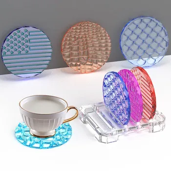 Cristal Rășină Epoxidică Mucegai Model Rotund Coaster de Stocare Decorare Mucegai Silicon Pentru DIY Ceașcă de Cafea Mat Meserii Desktop Acasă