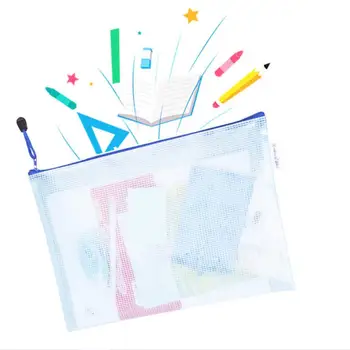 Culoarea mixt, 10buc Transparent Grila Impermeabil Zip Lock Bag Document Pen Dosar de Birou și Rechizite Școlare