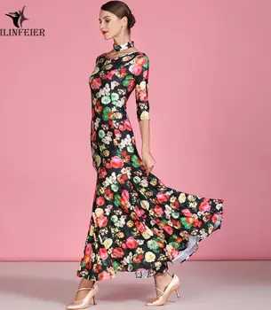 Dans fata rochie de bal rochie de femeie concurs vals rochie netede standard floare rochie de imprimare S9062
