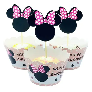 Disney Minnie Petrecere Tematica pentru Copii Fata de Ziua de Sărbătoare Veselă de Unică folosință Set Consumabile DIY Balon de Decorare Tort de Pavilion