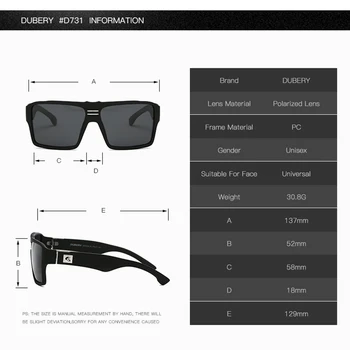 DUBERY Polarizat ochelari de Soare Barbati de Aviație de Conducere Nuante de sex Masculin Ochelari de Soare Barbati Retro Pătrat 2017 Brand de Lux de Designer