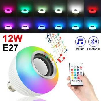 E27 Wireless Bluetooth Lumini LED Pentru Camera Difuzor Bec RGB 12W Muzica de Joc de la Distanță Lampă Luces Led-uri de Iluminat Interior Accesorii