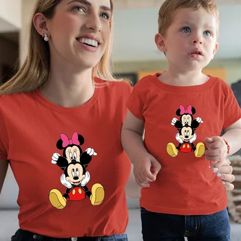 Familia T-shirt de Potrivire Câteva Haine Băiat Copil cu mânecă Scurtă Mickey Minnie Mouse Creative Print Femei Bărbați Universal Haine