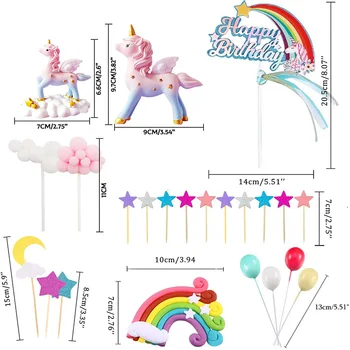 Fanhaus unicorn decorare tort curcubeu unicorn tort fân fericit ziua fân tort fân fata