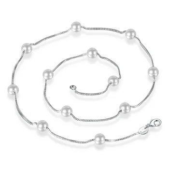 Fanqieliu S925 Timbru de Argint Caseta de Culoare Lanț de Coliere Colier de Perle Pentru Femei la Modă de Bijuterii Fată Cadou Nou FQL2