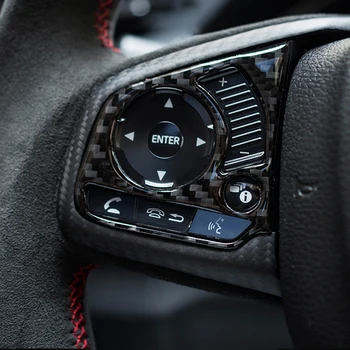 Fibra de Carbon Interior Volan Panoul de comandă Buze Acoperi Ornamente Decalcomanii Autocolant Pentru Honda Civic al 10-lea Gen 2016 2017 2018 2019 2020