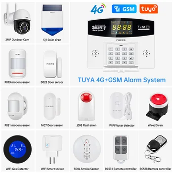 Fuers W214 DIY Tuya Sistem de Alarmă Inteligent 4G de Alarmă Antifurt Acasă Inteligent GSM Sistem de Alarma Ecran LCD Color de Securitate a Senzorului de Mișcare