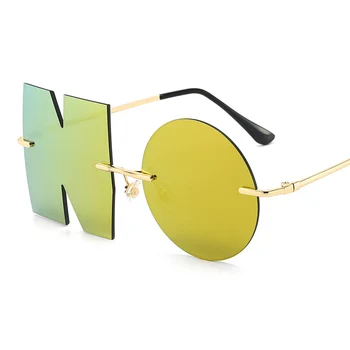 Fără rame, ochelari de Soare Moda 2021 Designer de Brand Cuvinte Ochelari de Soare Nuante de sex Feminin UV400 Gafa de sol