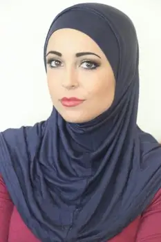 H825 Simplu două bucăți modal jersey hijab bumbac moale amira musulman eșarfă tub underscarf cu headwrap șal turban capace