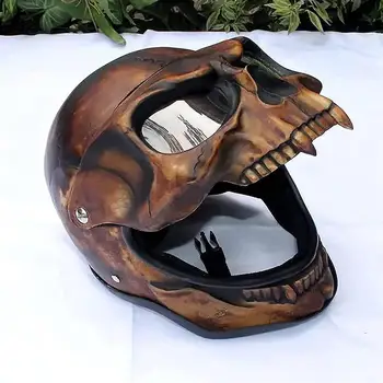 Halloween Schelet Casca Ciudat Cap De Craniu Masca Cu Falca Mobilă Flip-Up Casca Motocicleta Costum De Recuzită