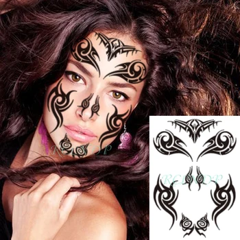 Impermeabil Tatuaj Temporar Autocolant Totem Tribal Maori Față de Artă Model de Design Flash Tatuaj Fals Tatuaj pentru Femei Barbati