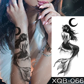 Impermeabil Tatuaj Temporar Sticker Fluture Lily Pasare Maiastra Tatuaje Sirenă Fată Body Art Brațul Fals Maneci Tatuaj Femei Bărbați