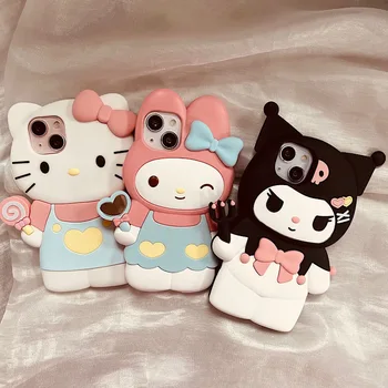 Kawaii Sanrio Hello Kitty Kuromi Mymelody Telefon Caz Pentru Iphone 11 12 13 14 Pro Max X Xs Xr Plus Y2k Fata Silicon moale shell